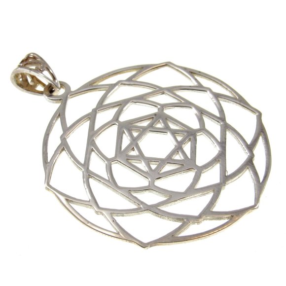 Handcrafted Solid 925 Sterling Silver Star of David Seal of Solomon Pendant - Picture 3 of 5